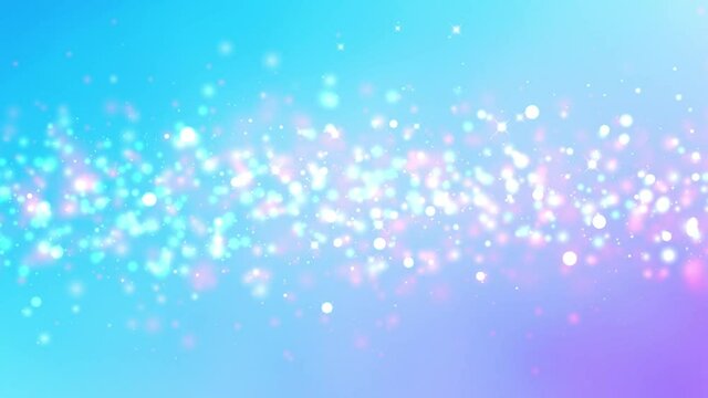 青色のキラキラ抽象背景。ループ動画。