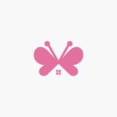 House butterfly design logo design vector design template