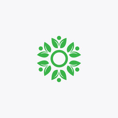 flower abstract design logo vector  template