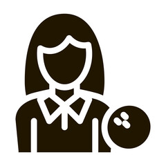 Woman Player Icon Vector Glyph Illustration