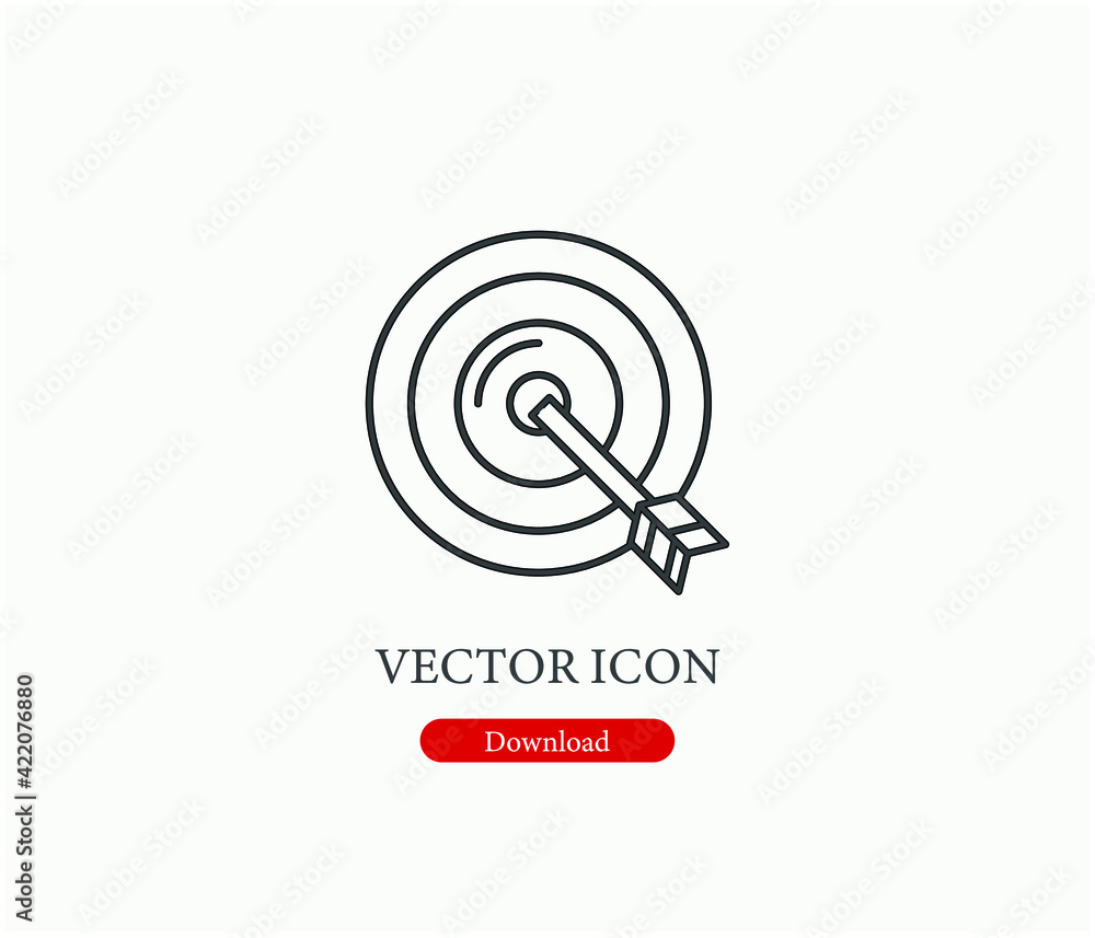 Poster archery vector icon. editable stroke. linear style sign for use on web design and mobile apps, logo.