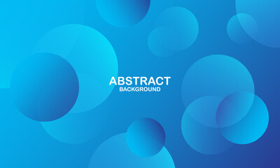 Abstract blue background with circles. Vector illustration
