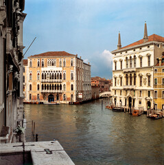 Venezia. Volta di Canal con Cà Foscari e Palazzo Balbi