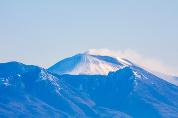 mountain fuji in winter