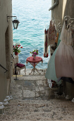 Right place for enjoy on the edge of a stone terrace with old stone stairs and passage to the sea