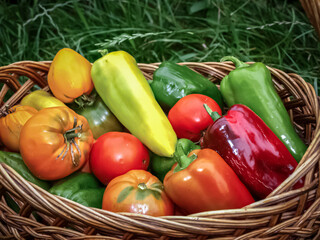 Vegetable basket close up