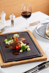 Grilled fish with vegetables