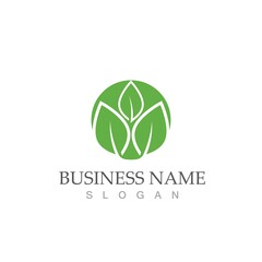 Logos of green Tree leaf ecology