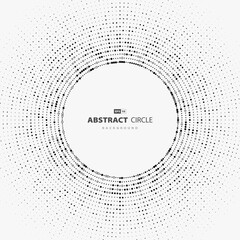 Abstract circles dot pattern design of round geometric style tech cover. Stroke style with randomely focus of minimal background. illustration vector