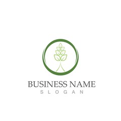 Logos of green Tree leaf ecology