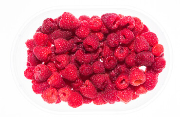 Fresh Ripe raspberry isolated on white background macro