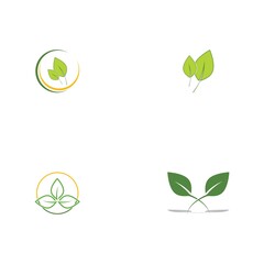 Logos of green Tree leaf ecology
