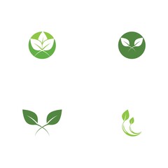 Logos of green Tree leaf ecology