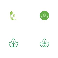 Logos of green Tree leaf ecology