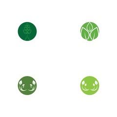 Logos of green Tree leaf ecology
