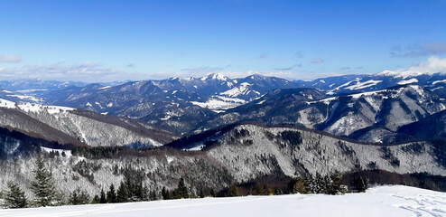 snow covered mountains