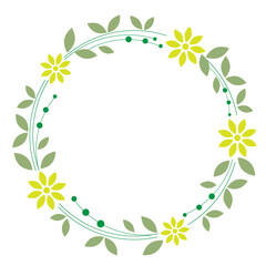 Floral wreath on white background