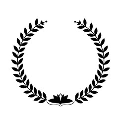 Laurel wreath on white background