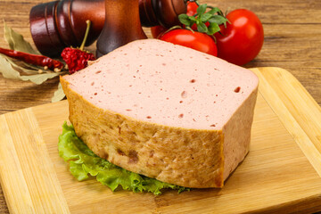 Homemade baked traditional meat loaf