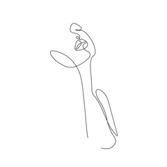 Trendy Line Art Woman Drawing. Minimalistic Black Lines Drawing. Female Face Continuous One Line Abstract Illustration. Modern Scandinavian Design. Vector EPS 10