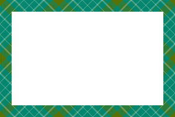 Vintage frame vector. Scottish border pattern retro style. Tartan plaid ornament.