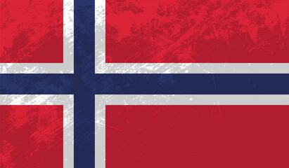 Grunge Norway flag. Norway flag with waving grunge texture.