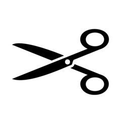 The scissors icon. Cut here symbol. Flat