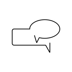 Continuous line drawing. Speech bubbles isolated on white background For mobile app and social media. Vector illustration