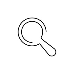 Magnifier drawn by one line. Single line drawing. Continuous line Vector illustration