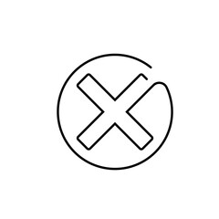 Close Icon, Close Menu Icon in Vector. X continuous line