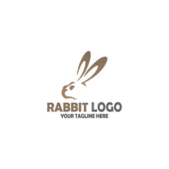 head rabbit logo design template