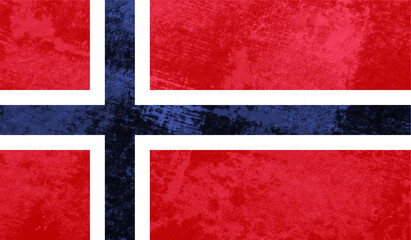 Fototapeta premium Grunge Norway flag. Norway flag with waving grunge texture.