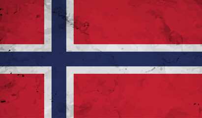 Fototapeta premium Grunge Norway flag. Norway flag with waving grunge texture.