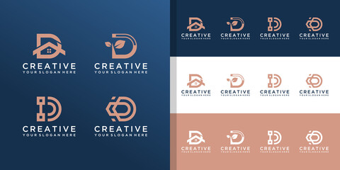 Monogram letter d logo and icon set