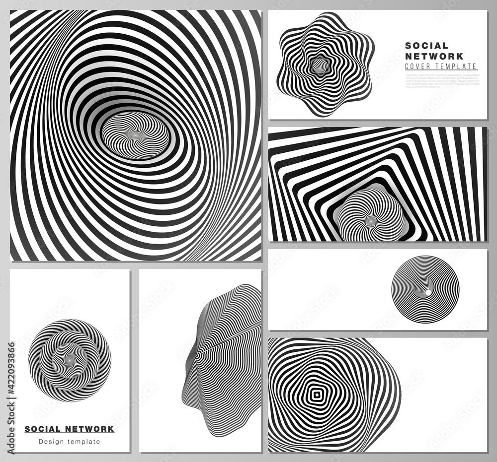 Poster the minimalistic abstract vector layouts of modern social network mockups in popular formats. abstra