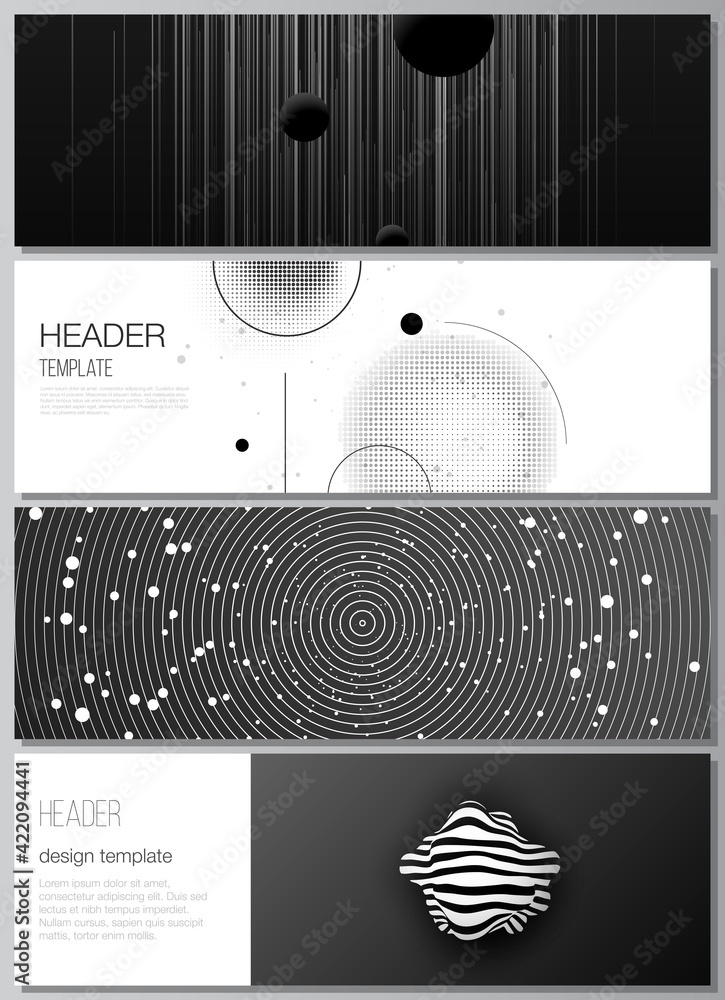 Poster vector layout of headers, banner design templates for website footer design, horizontal flyer, websi