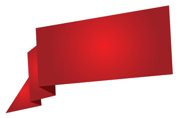 Red symbol of ribbon. Banner with copy space. Vector illustration isolated on white background.