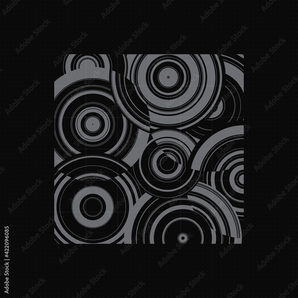 Poster digital visualization of science, tech concept. dark background.