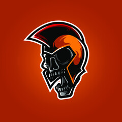 Spartan Skull Head Mascot Logo