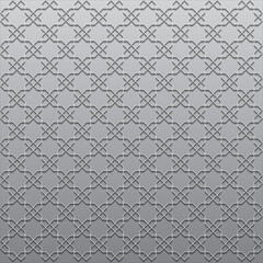 Islamic Background Light Grey Geometric Ornament Pattern Blank Banner Space Template