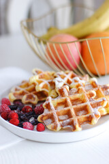 Amazing cottage cheese waffles for breakfast for the whole family. 