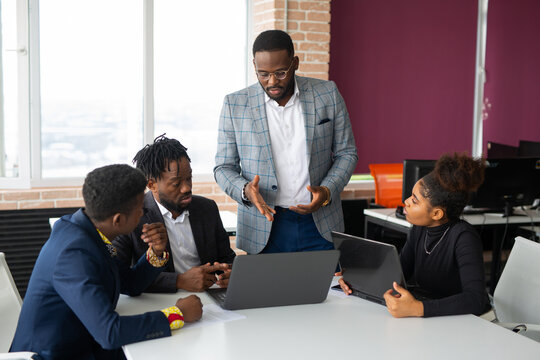 team of young african people in the office at work 