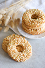 Crunchy peanut butter cookies. Crunchy delicious cookies with nuts.