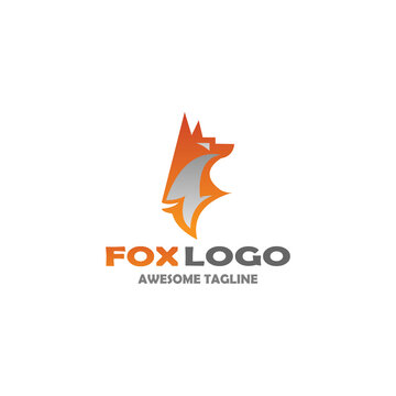 Creative Fox Head Logo Symbol Vector Design