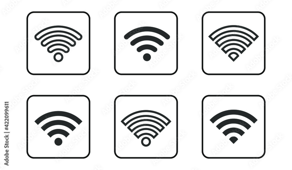 Poster wifi icon vector illustrator. 640x640 pixels with status connection symbol. outline signal technolog