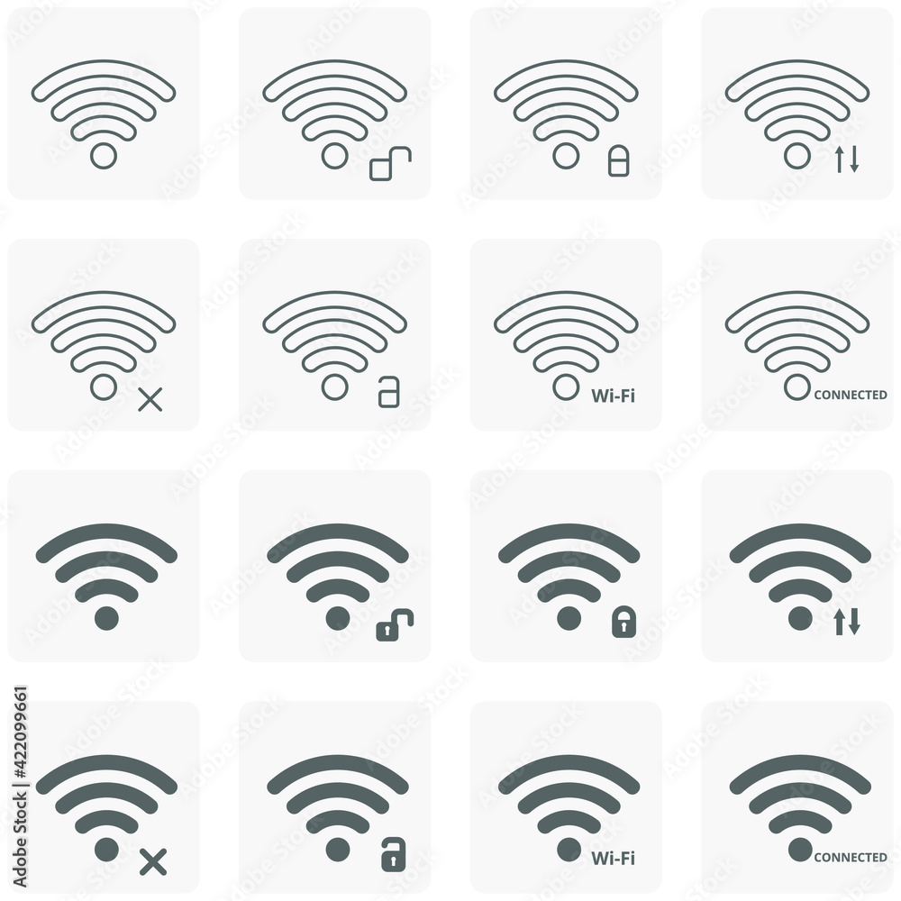 Poster wifi icon vector illustrator. 640x640 pixels with status connection symbol. outline signal technolog