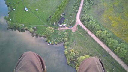 Flight on paramotor