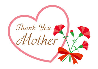 母の日 カーネーション ハート フレーム08