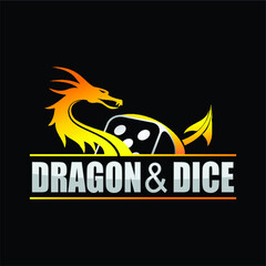 Logo design template with dragon theme