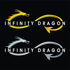 Logo design template with dragon theme